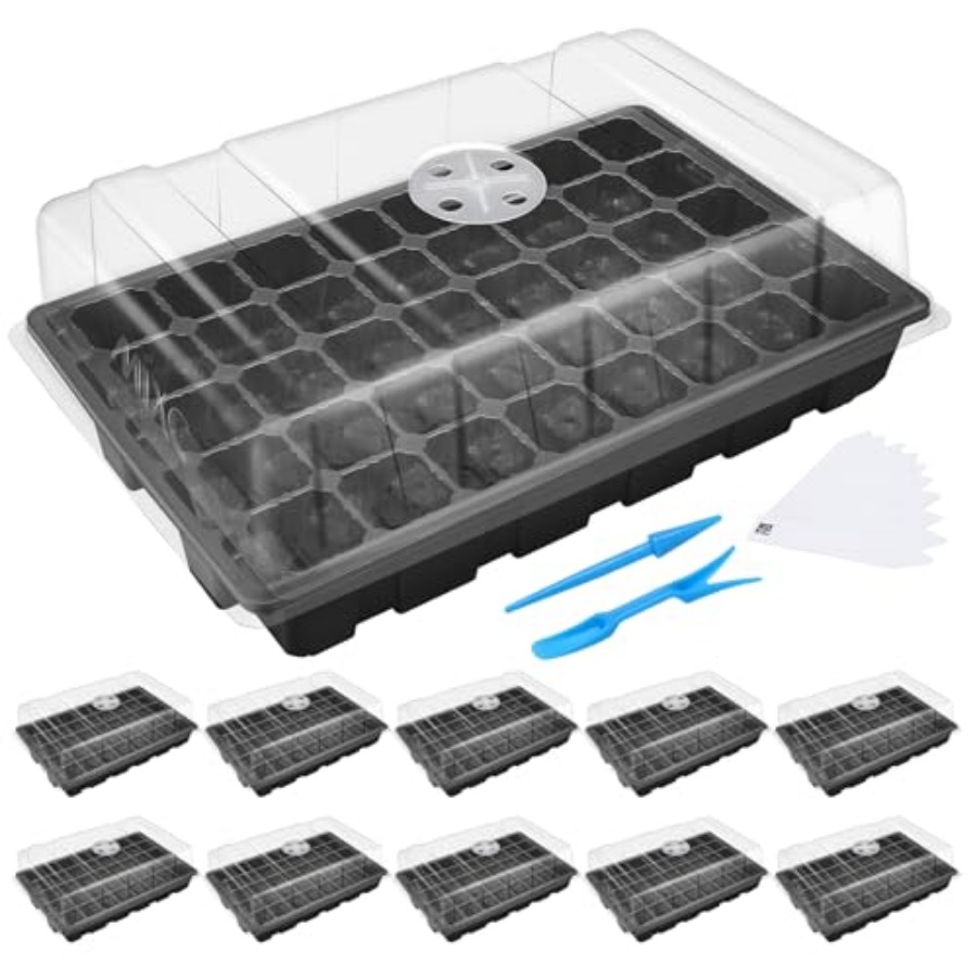 Humidity Dome Kit - Seedling Trays Seed Starter Tray 10-Pack