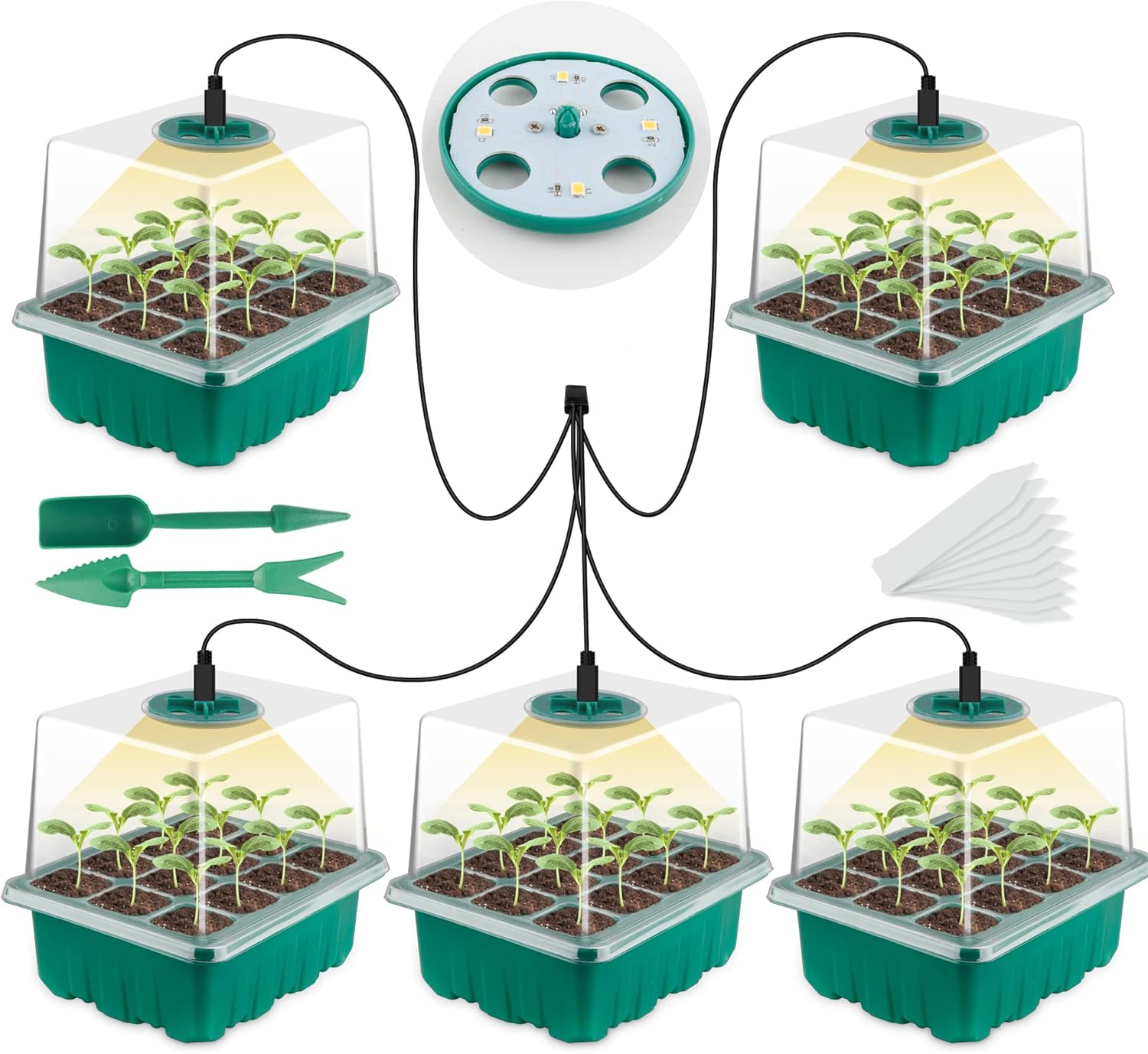 Seed Starter Tray with Grow Li - Humidity Dome Kit 评论和价格