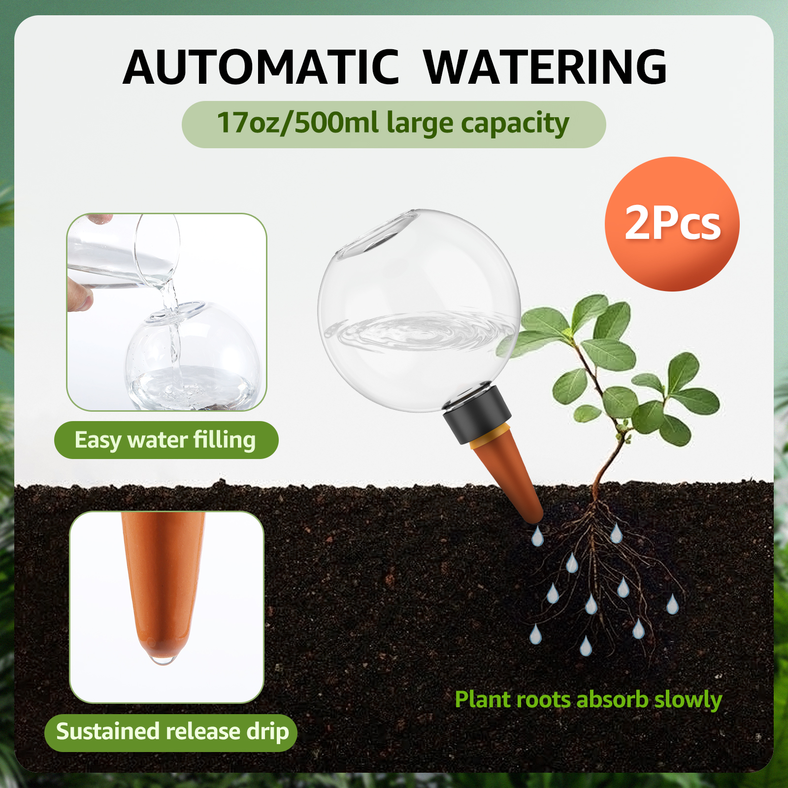2/4Pcs 500ML Automatic Drip Ir - Self Watering Insert 评论和价格