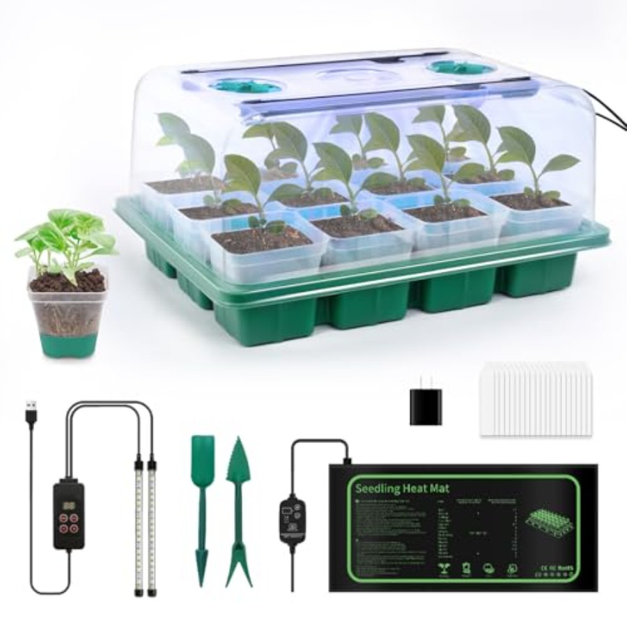 Seed Starter Kit with Grow Lig - Humidity Dome Kit 评论和价格