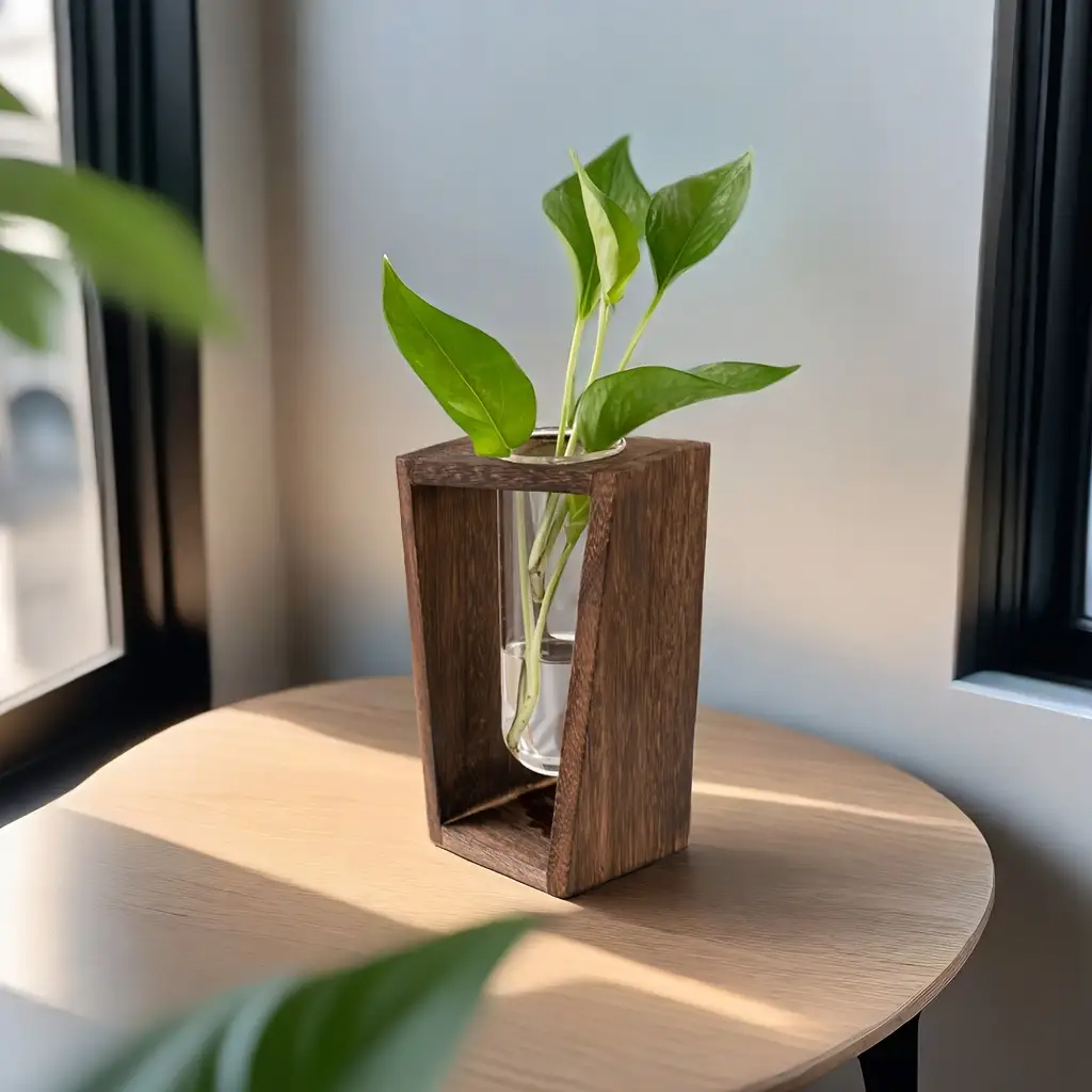 Modern Wood Propagation Vase - - Propagation Station Vase 评论和价格