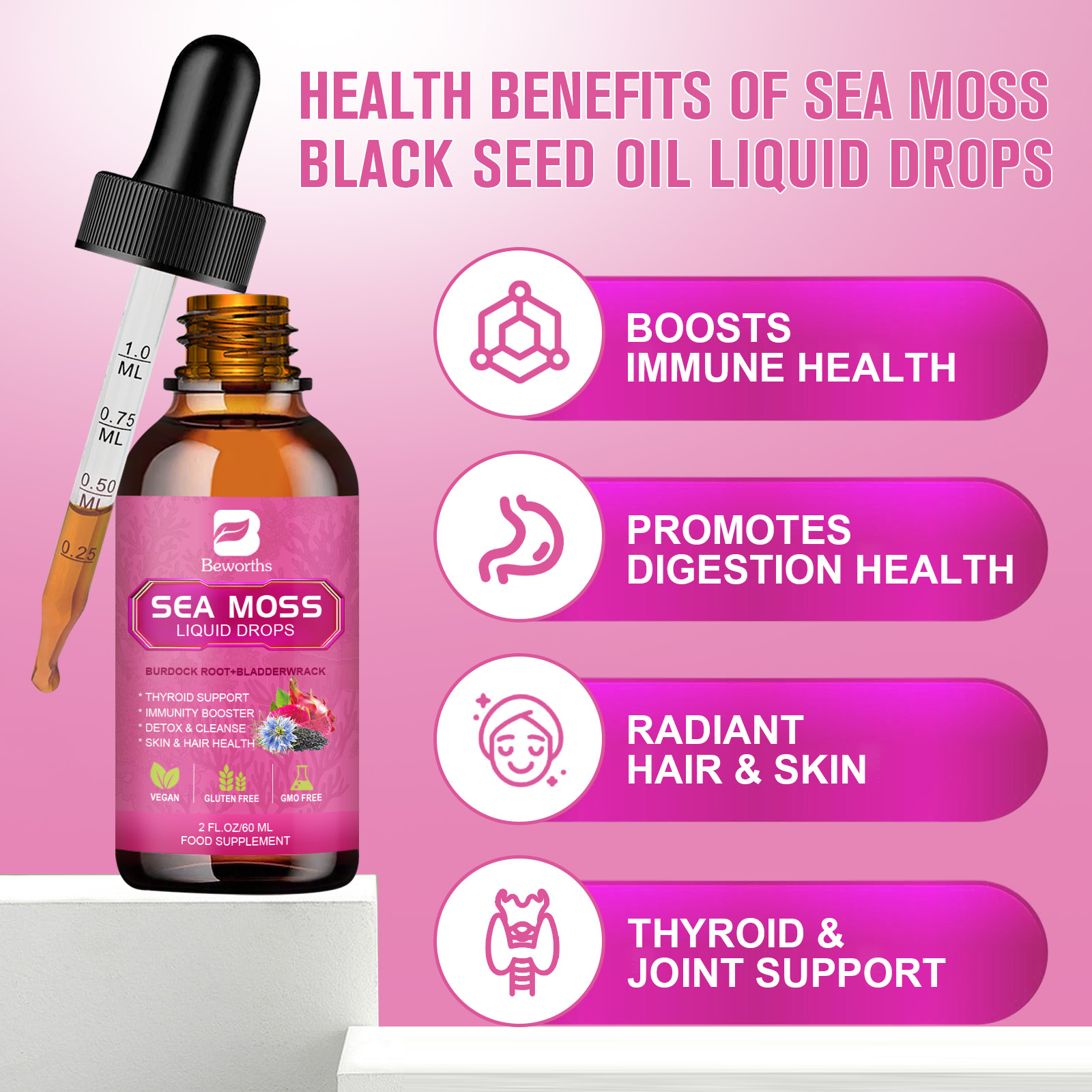 BEWORTHS 3000MG Seamoss Liquid - Root Stimulator Liquid 评论和价格