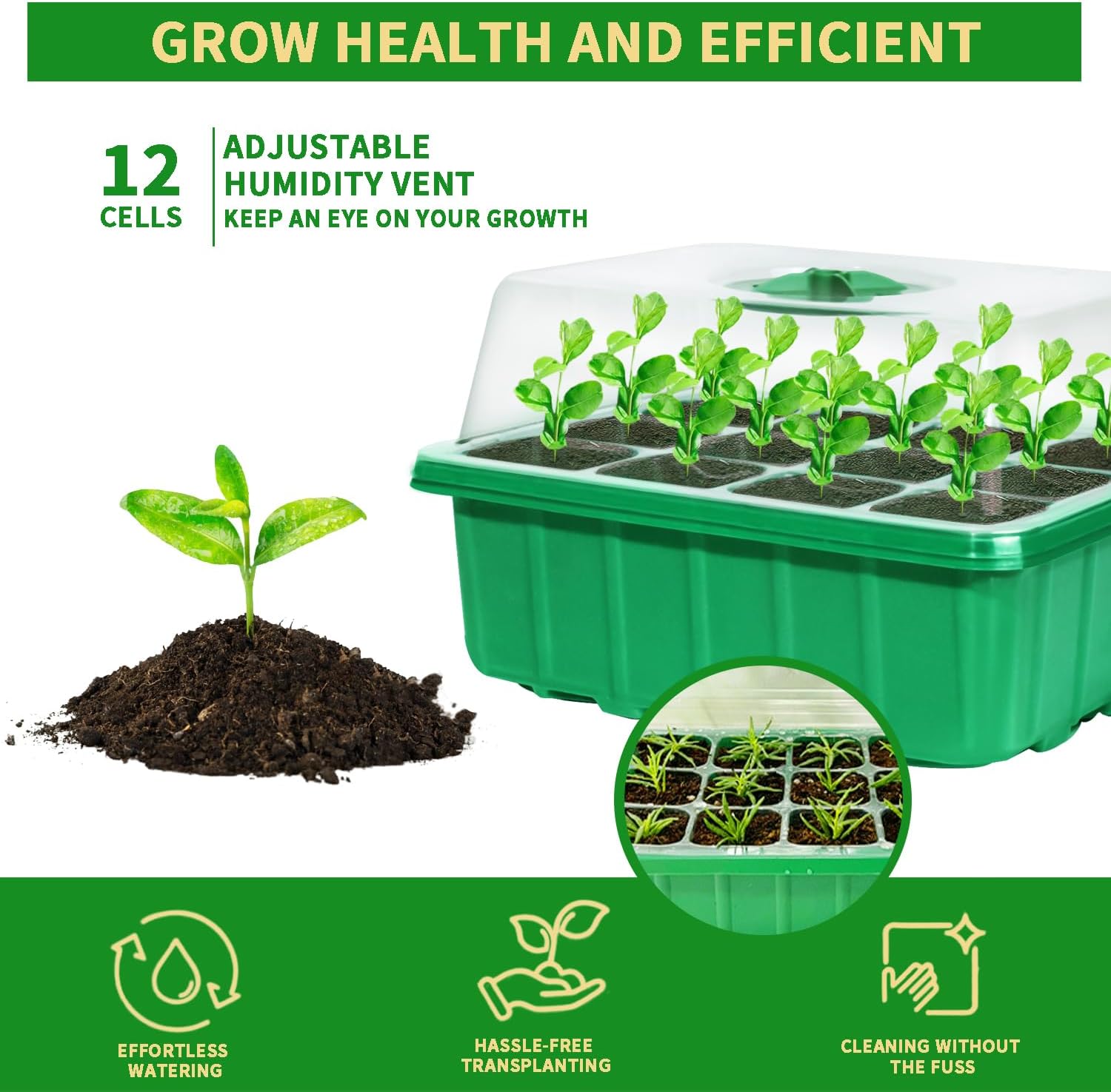 5-Pack Seed Starter Tray Kit w - Humidity Dome Kit 评论和价格