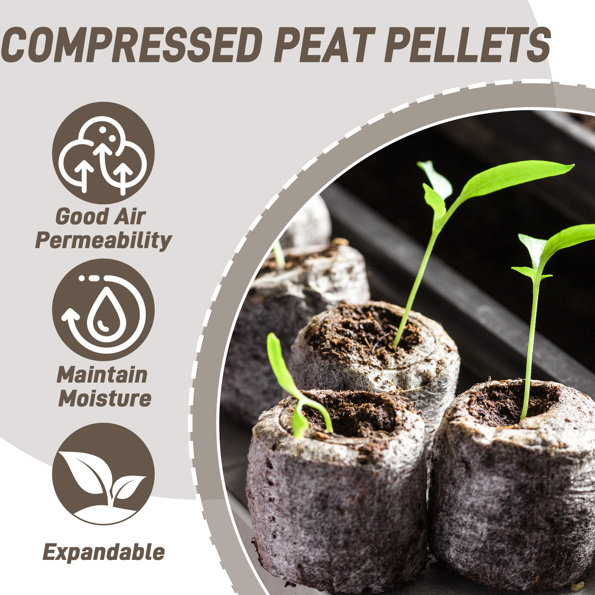 50pcs 35mm Compressed Peat Pel - Peat Pellet Tray 评论和价格