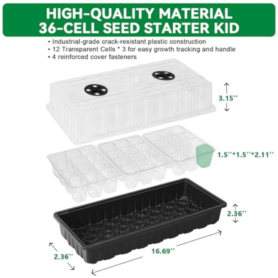 Seed Starter Tray with Grow Li - Humidity Dome Kit 评论和价格