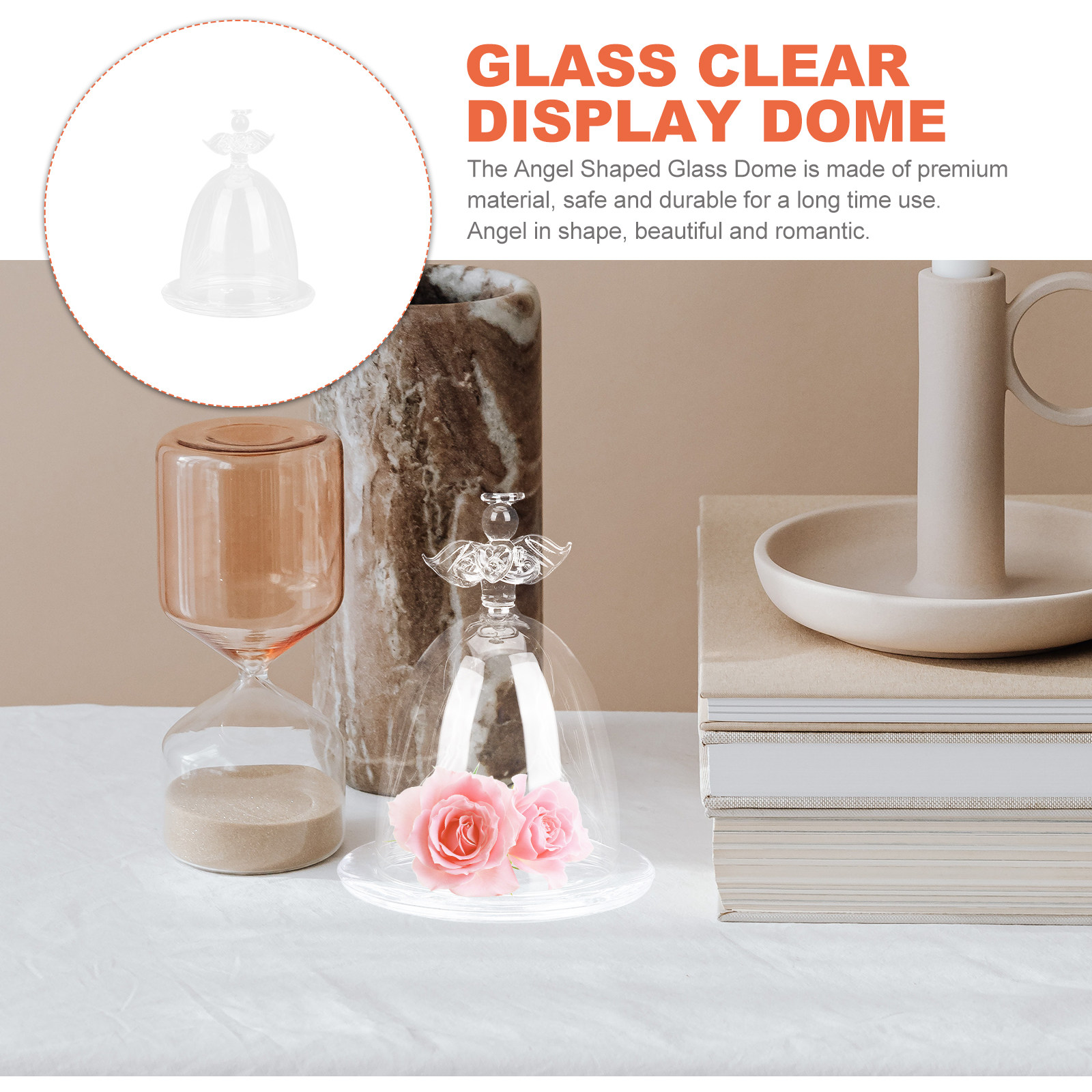 Angel Shaped Glass Dome Preser - Plastic Dome Clear 评论和价格