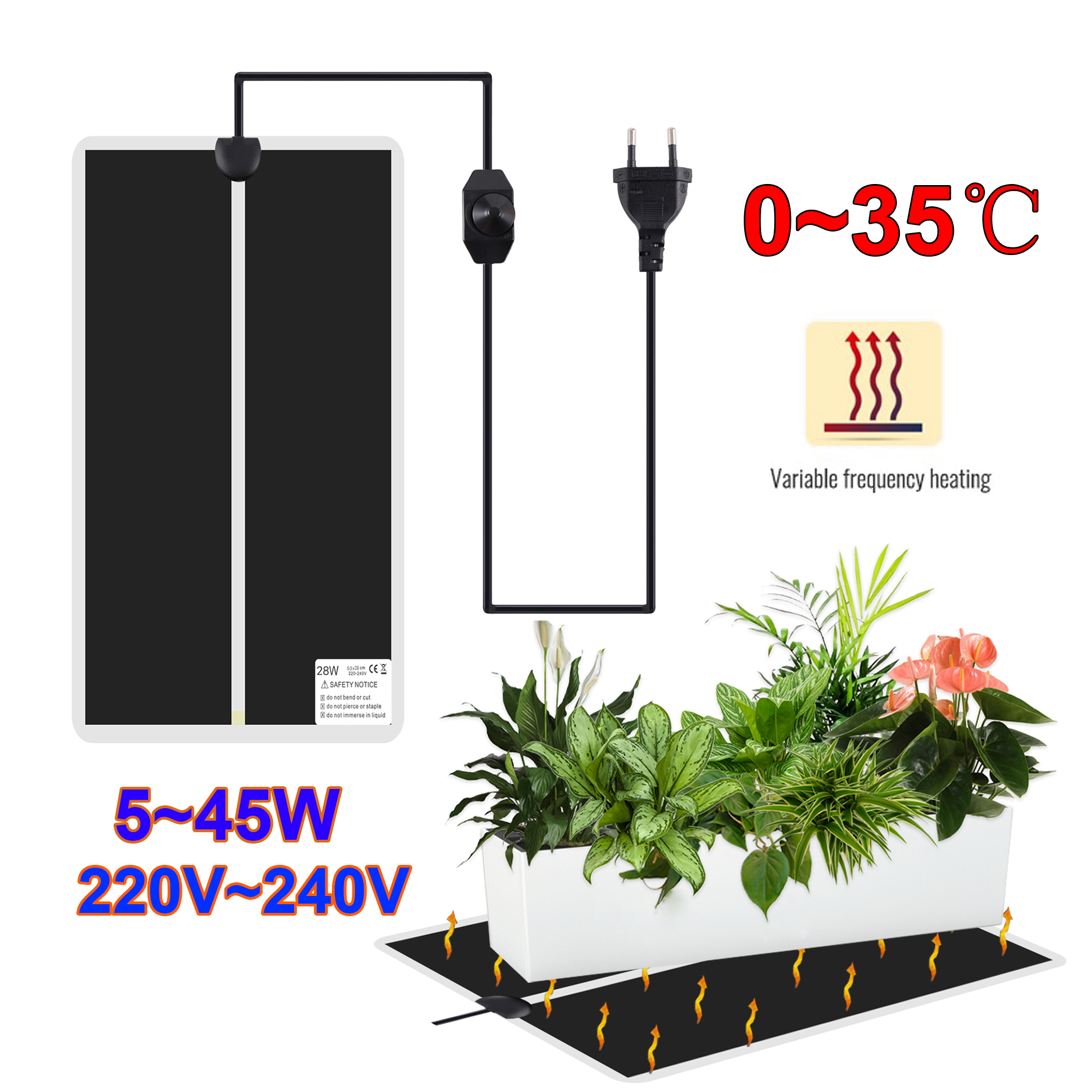5~45W Seedling Heat Mat 220V~2 - Heat Mat Seedling 评论和价格