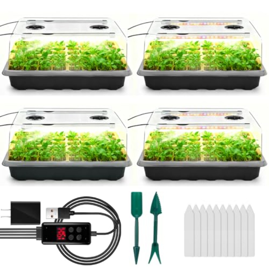 Seed Starter Tray with Grow Li - Humidity Dome Kit 评论和价格