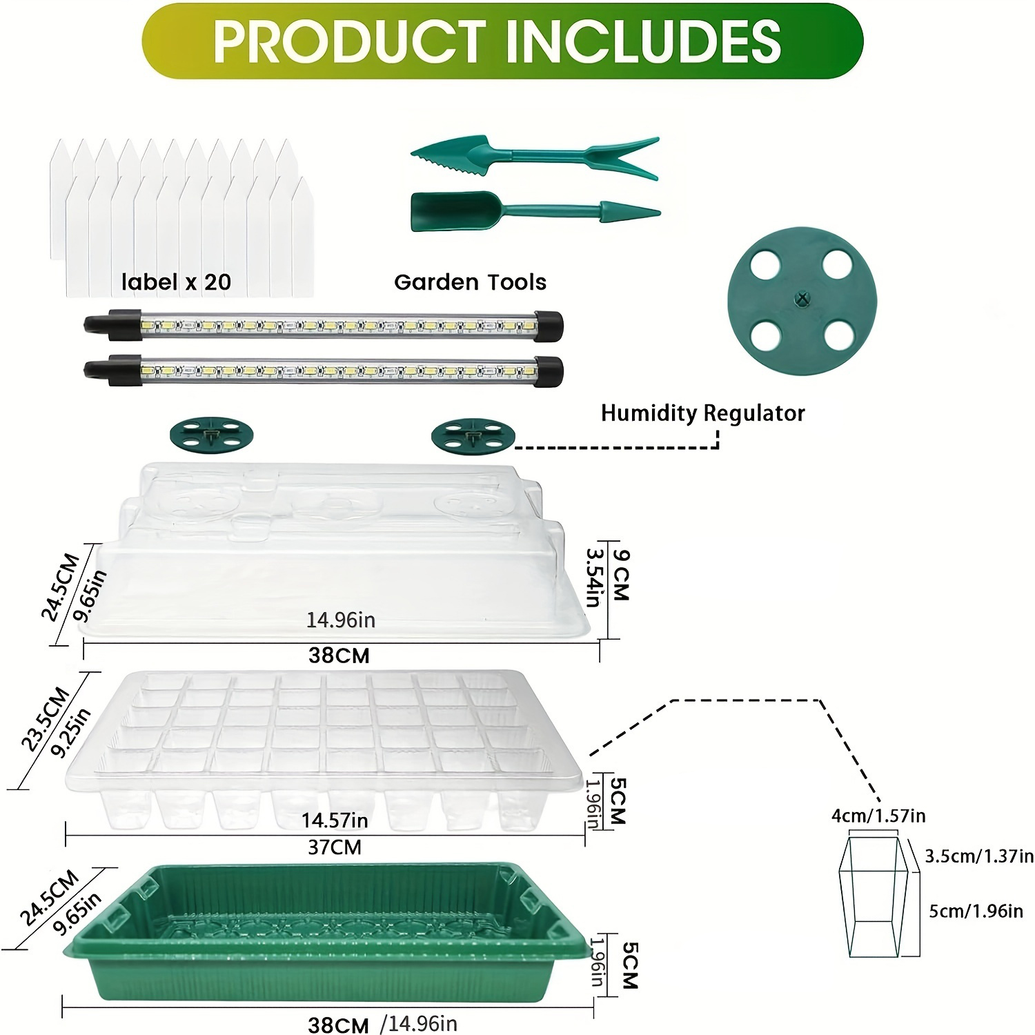 4-Pack Seed Starter Tray Kit 1 - Humidity Dome Kit 评论和价格