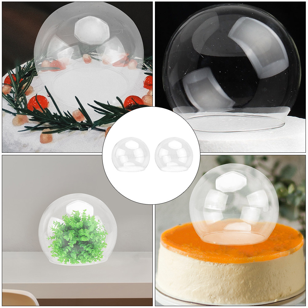 2Pcs Clear Glass Dome Display  - Plastic Dome Clear 评论和价格